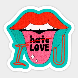 Retro Love Tongue - Tongue Message Sticker